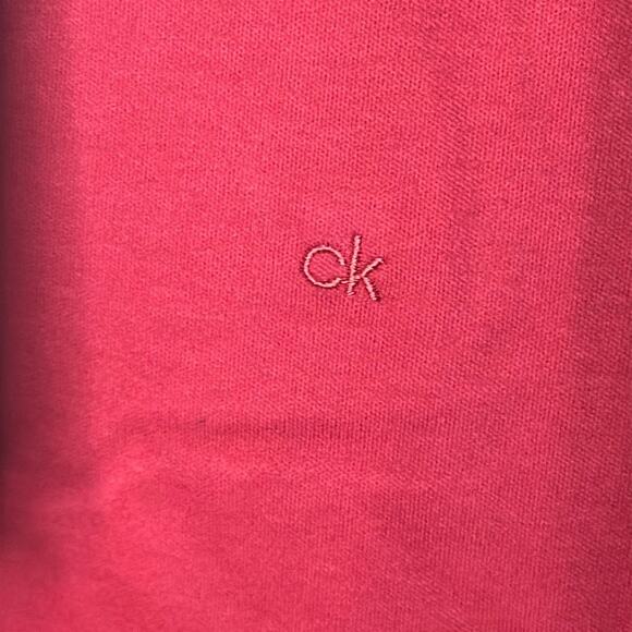 NWT Calvin Klein Red With Red Logo Polo Shirt Size Small - Picture 3 of 5
